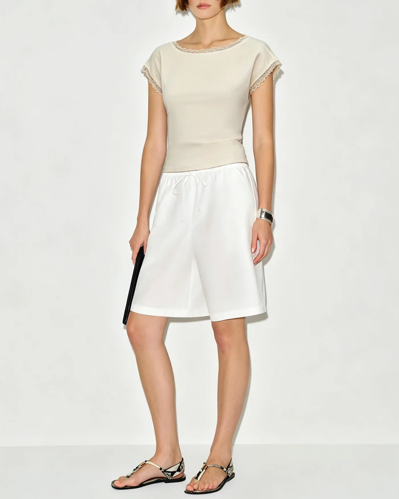 Apricot Boat Neck Splicing Tank Top - Image 3