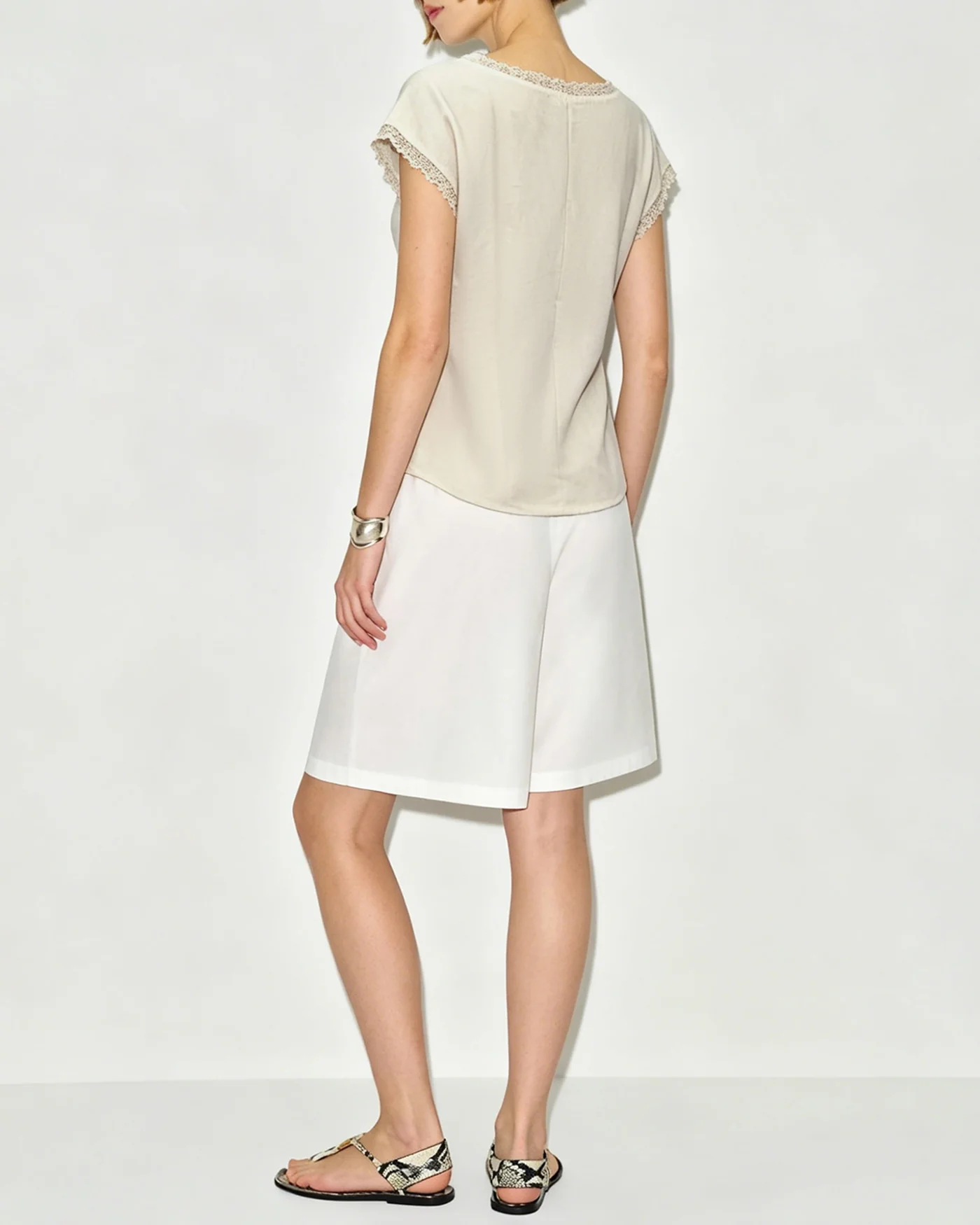 Apricot Boat Neck Splicing Tank Top - Image 4