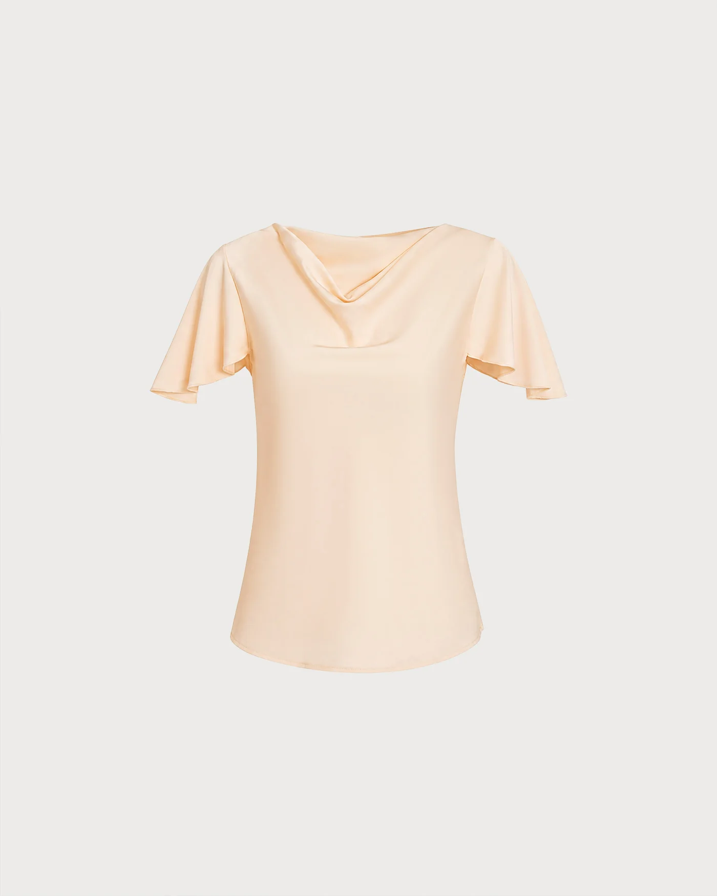 Apricot Cowl Neck Butterfly Sleeve Tee - Image 5