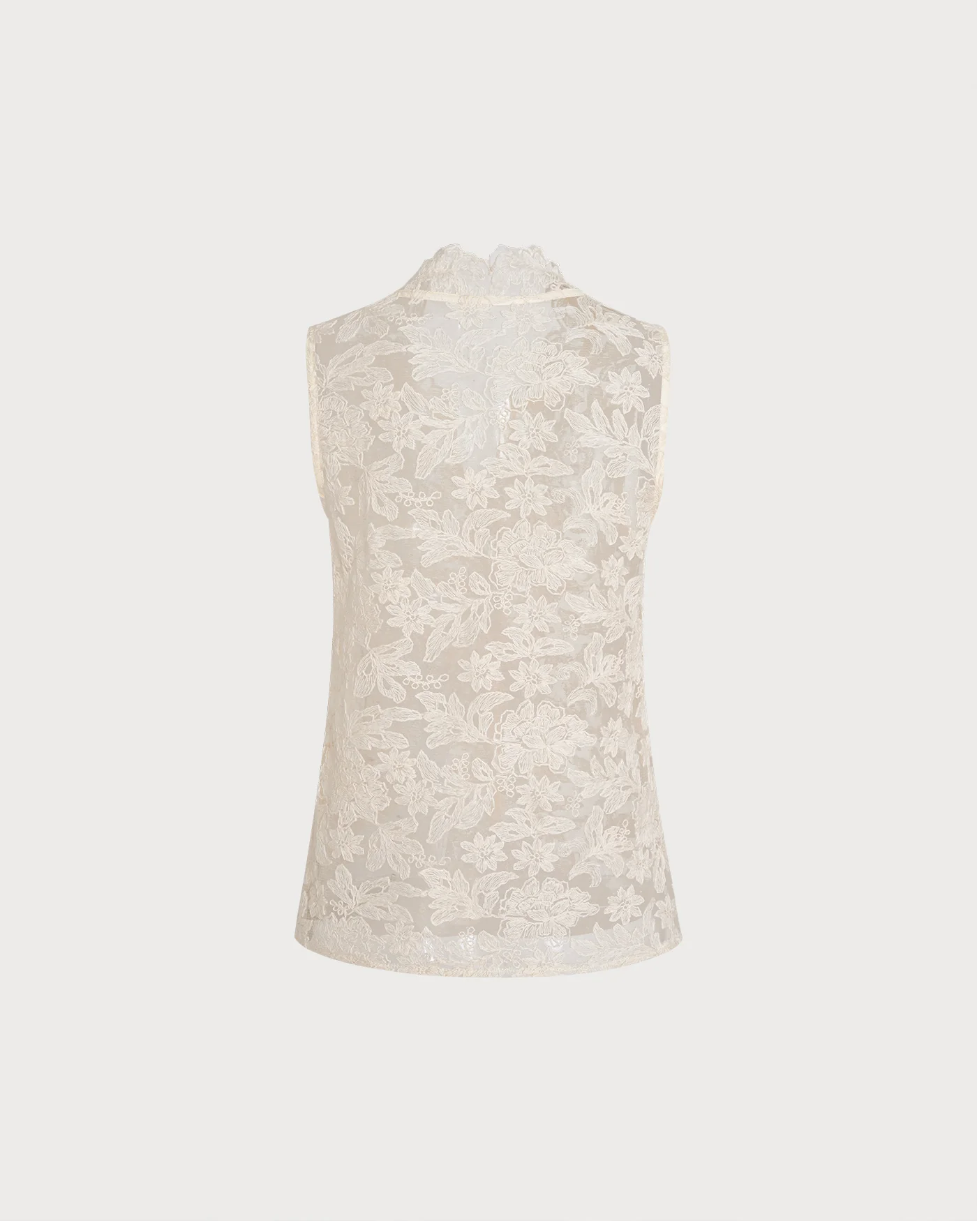 Apricot Embroidery See Through Tank Top - Image 6