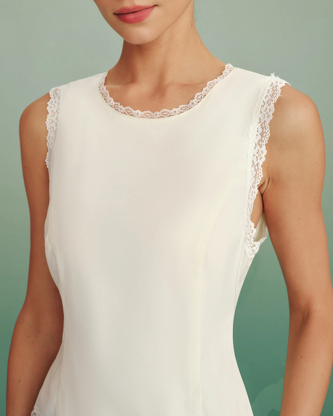 Apricot Lace Tie Tank Top - Image 3