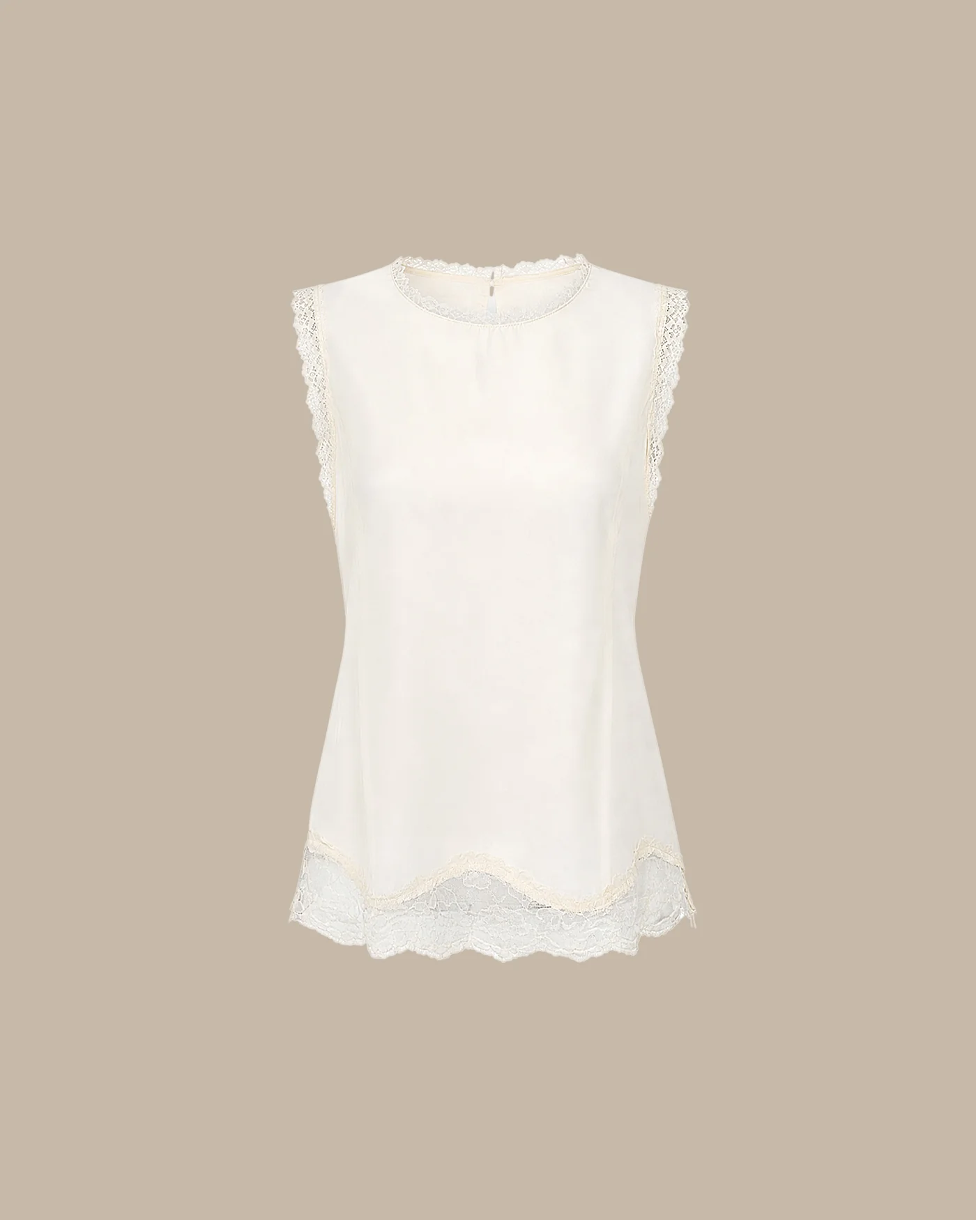 Apricot Lace Tie Tank Top - Image 7
