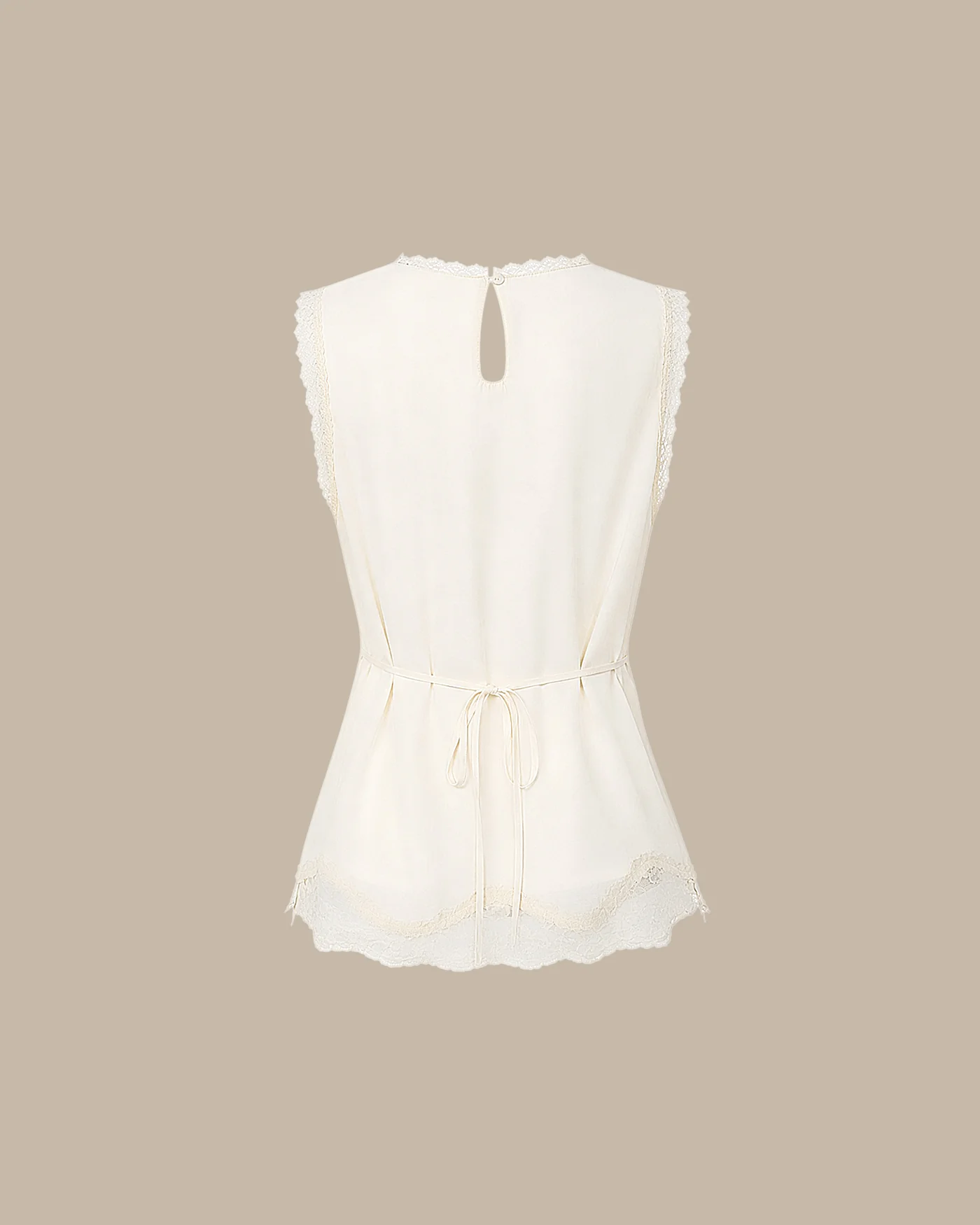 Apricot Lace Tie Tank Top - Image 8