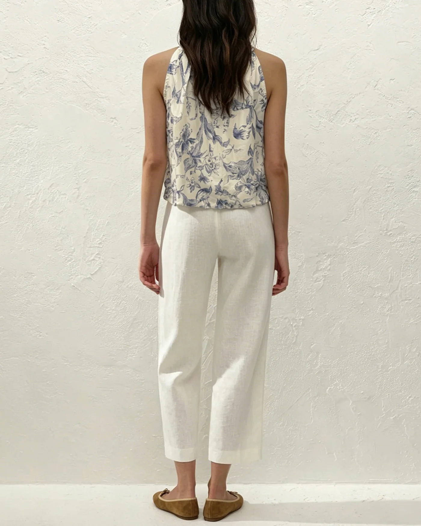 Apricot Ruffled Floral Tank Top - Image 3