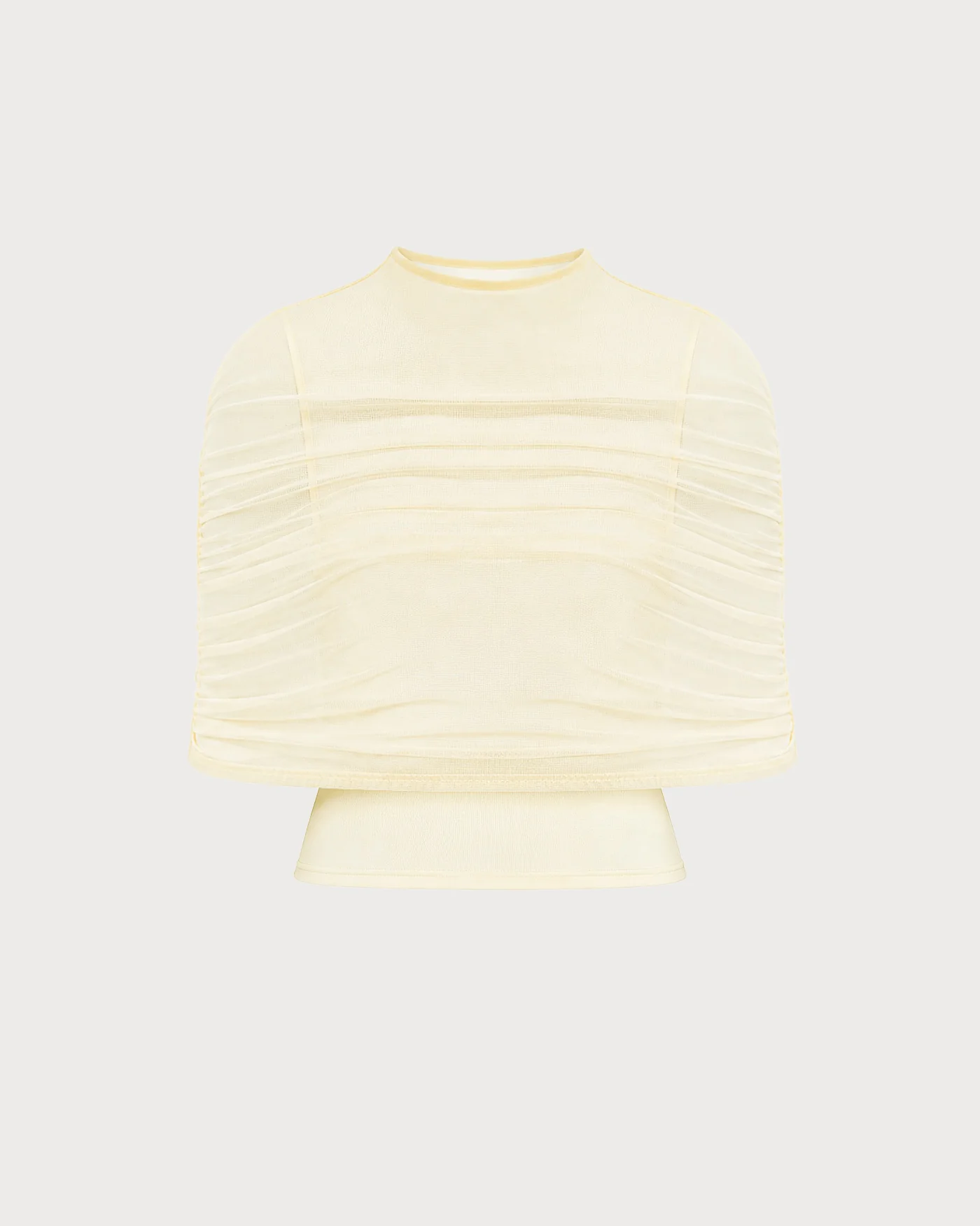 Apricot Turtle Cowl Sleeve Ruched Tee - Image 6