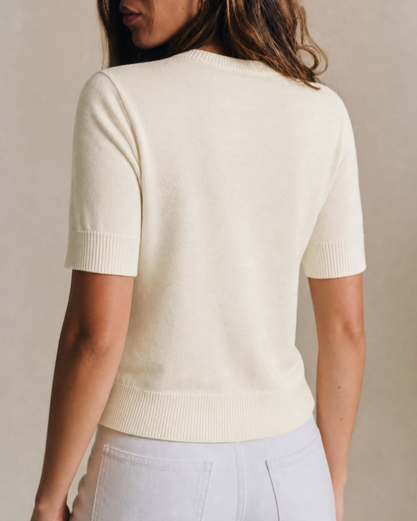 Apricot V Neck Button Knit Cardigan - Image 5