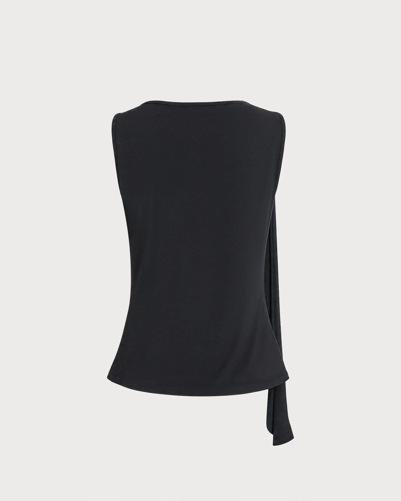 Black Boat Neck Knit Tank Top - Image 6