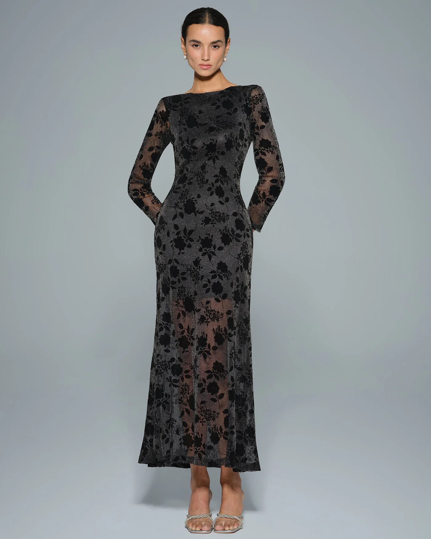 Black Floral Tunic Maxi Dress