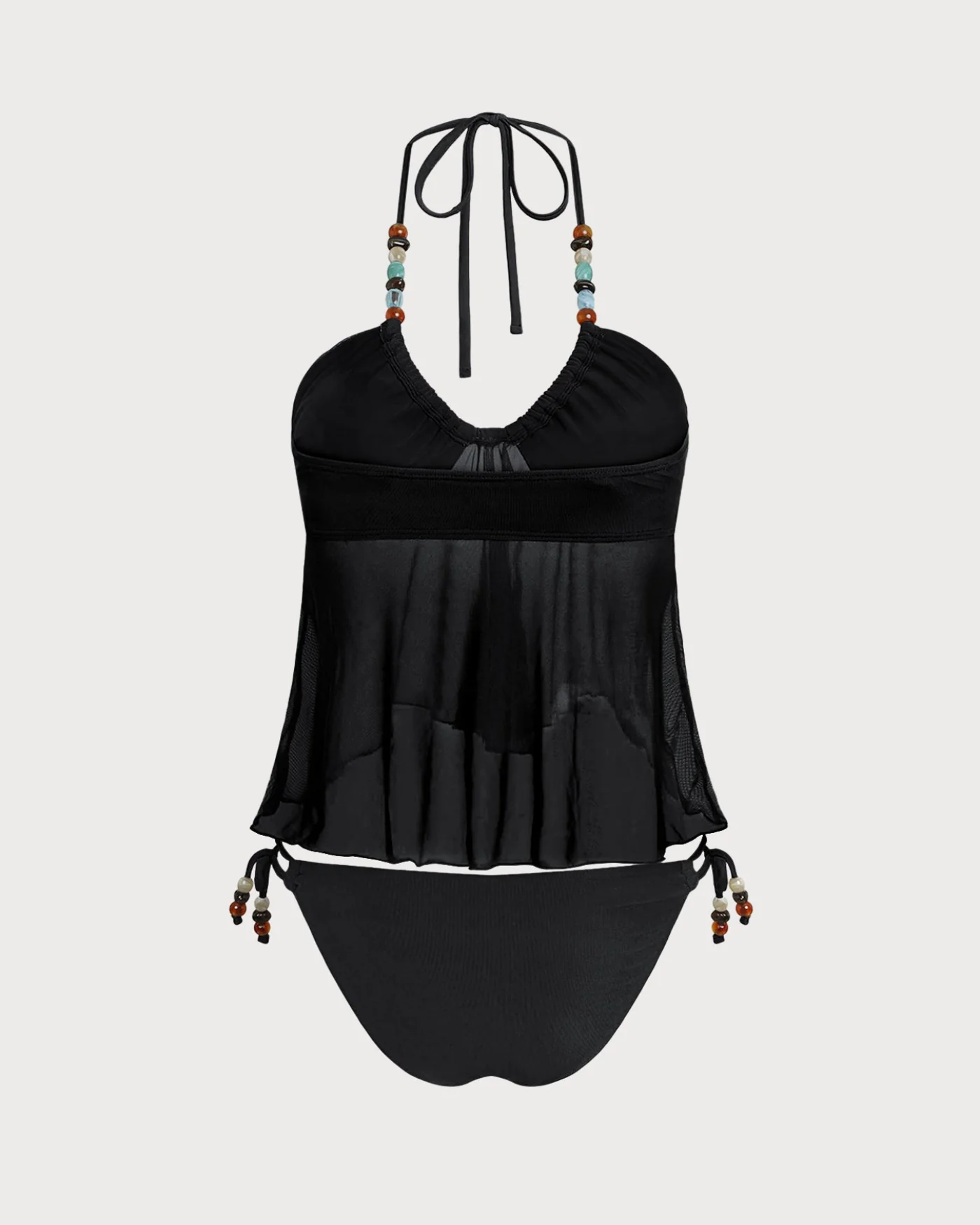 Black Halter Low Waisted Tankini Set - Image 3