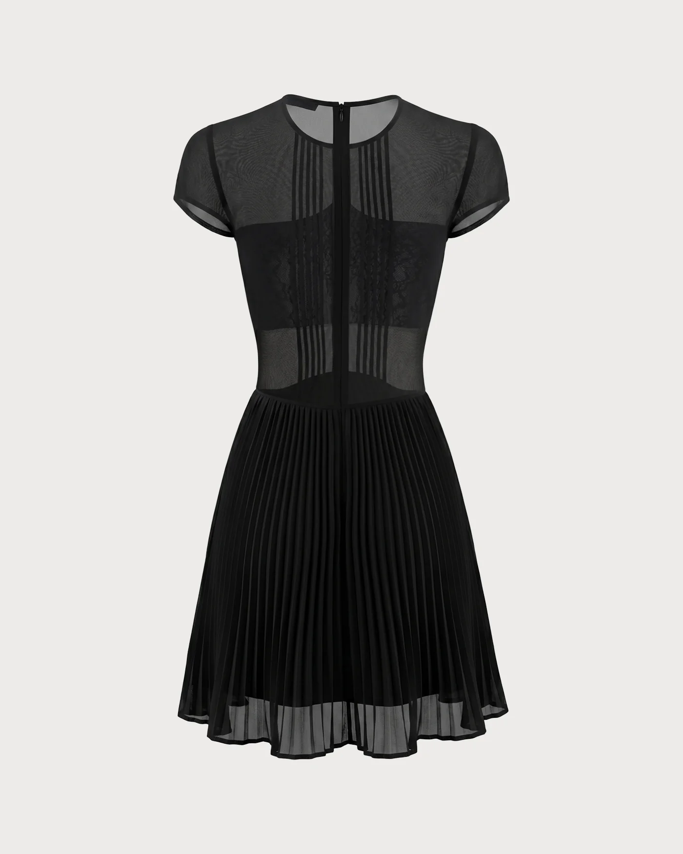 Black See Through Chiffon Mini Dress - Image 9