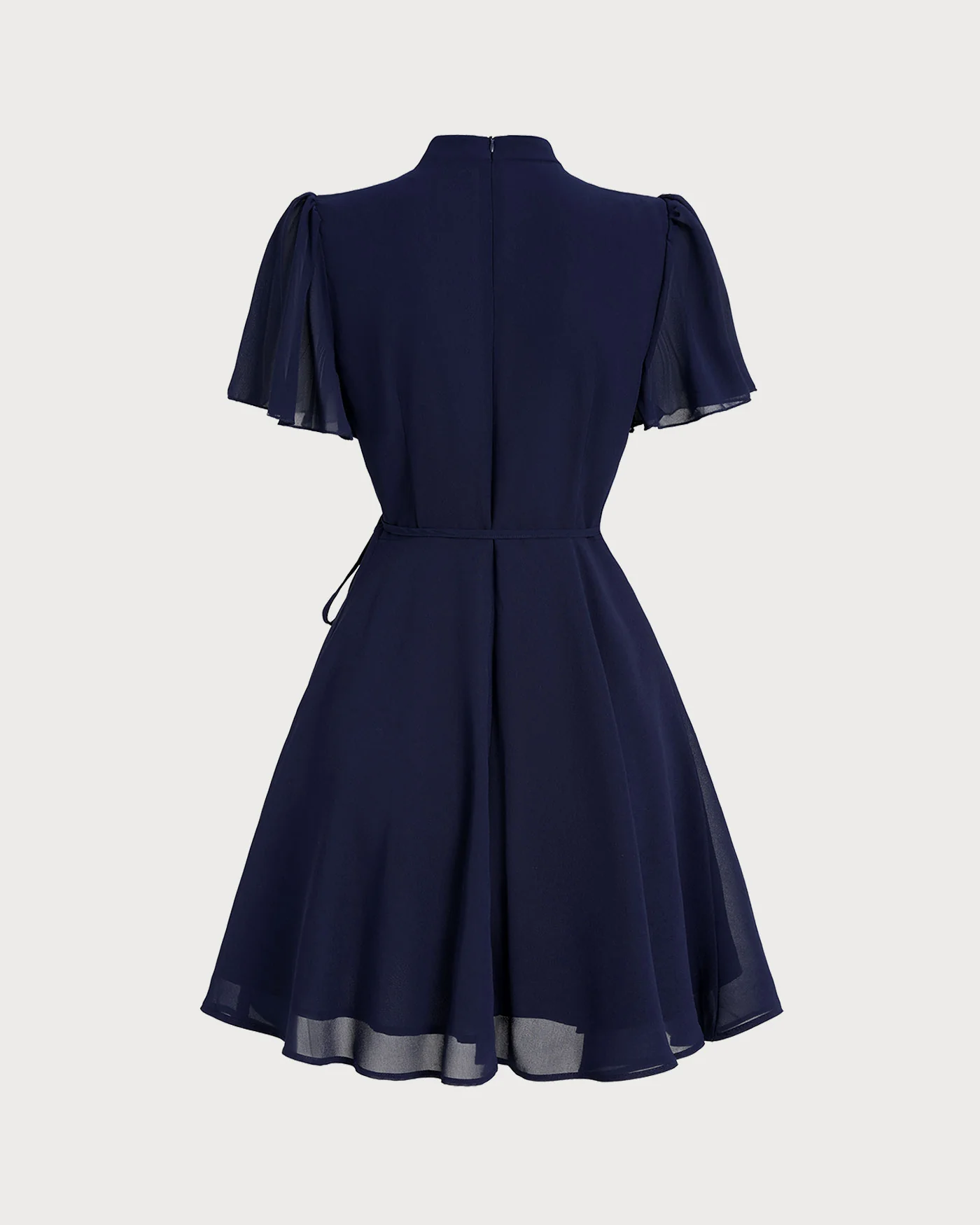 Blue Butterfly Sleeve Mini Dress - Image 7