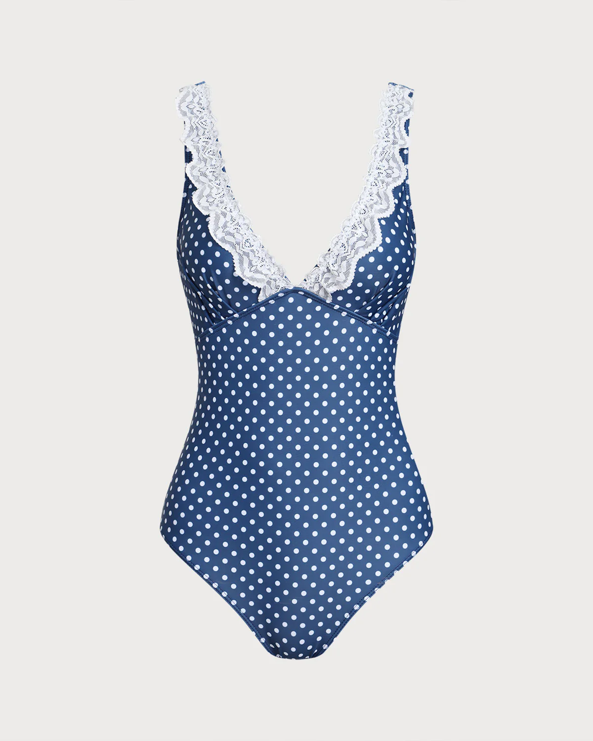 Blue Polka Dot One Piece Swimwear - Image 2