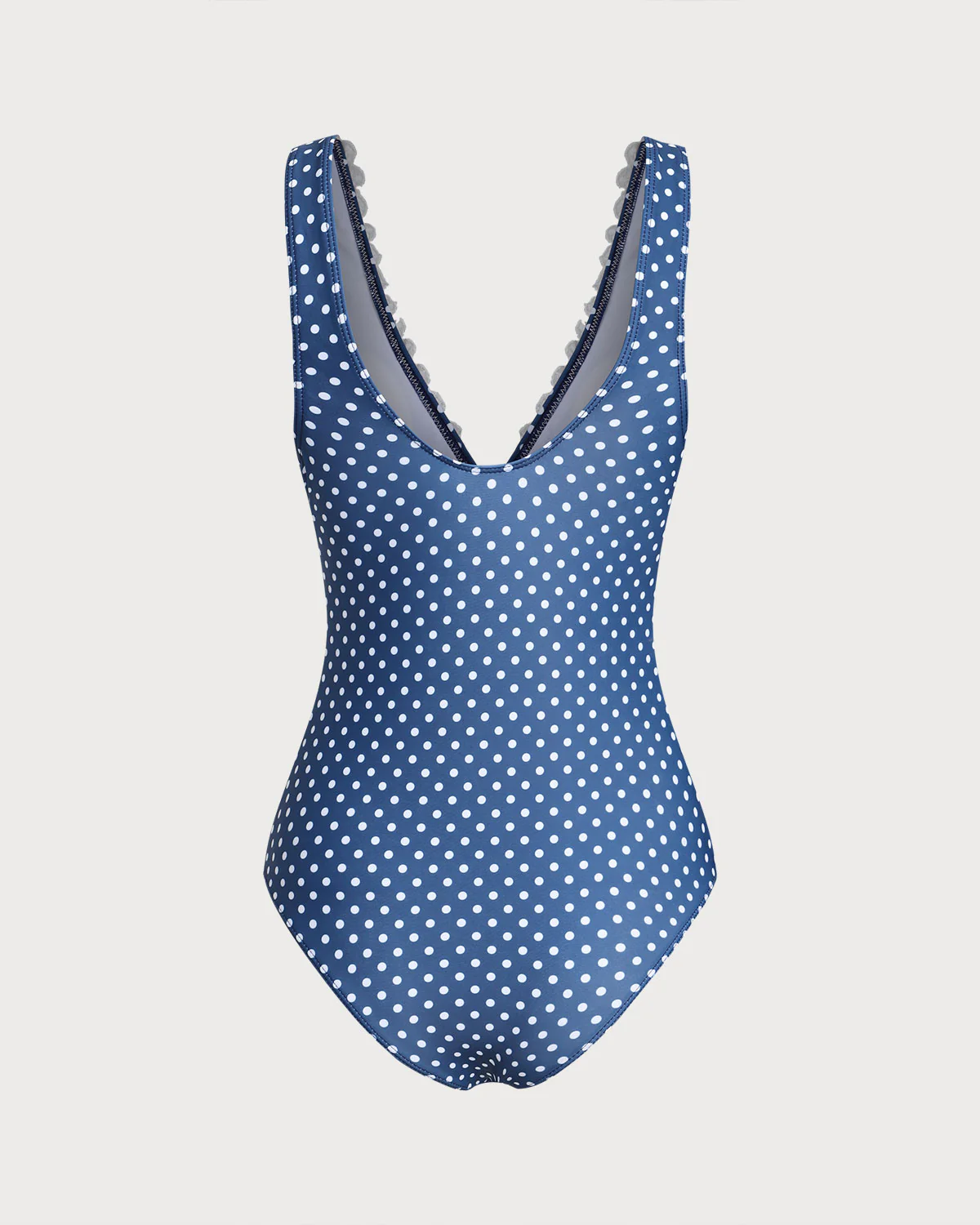 Blue Polka Dot One Piece Swimwear - Image 5