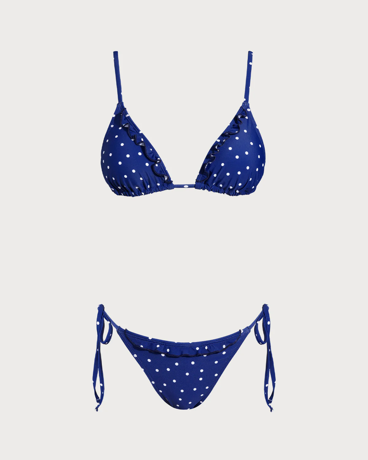 Blue Polka Dots Bralette Bikini Sets - Image 3