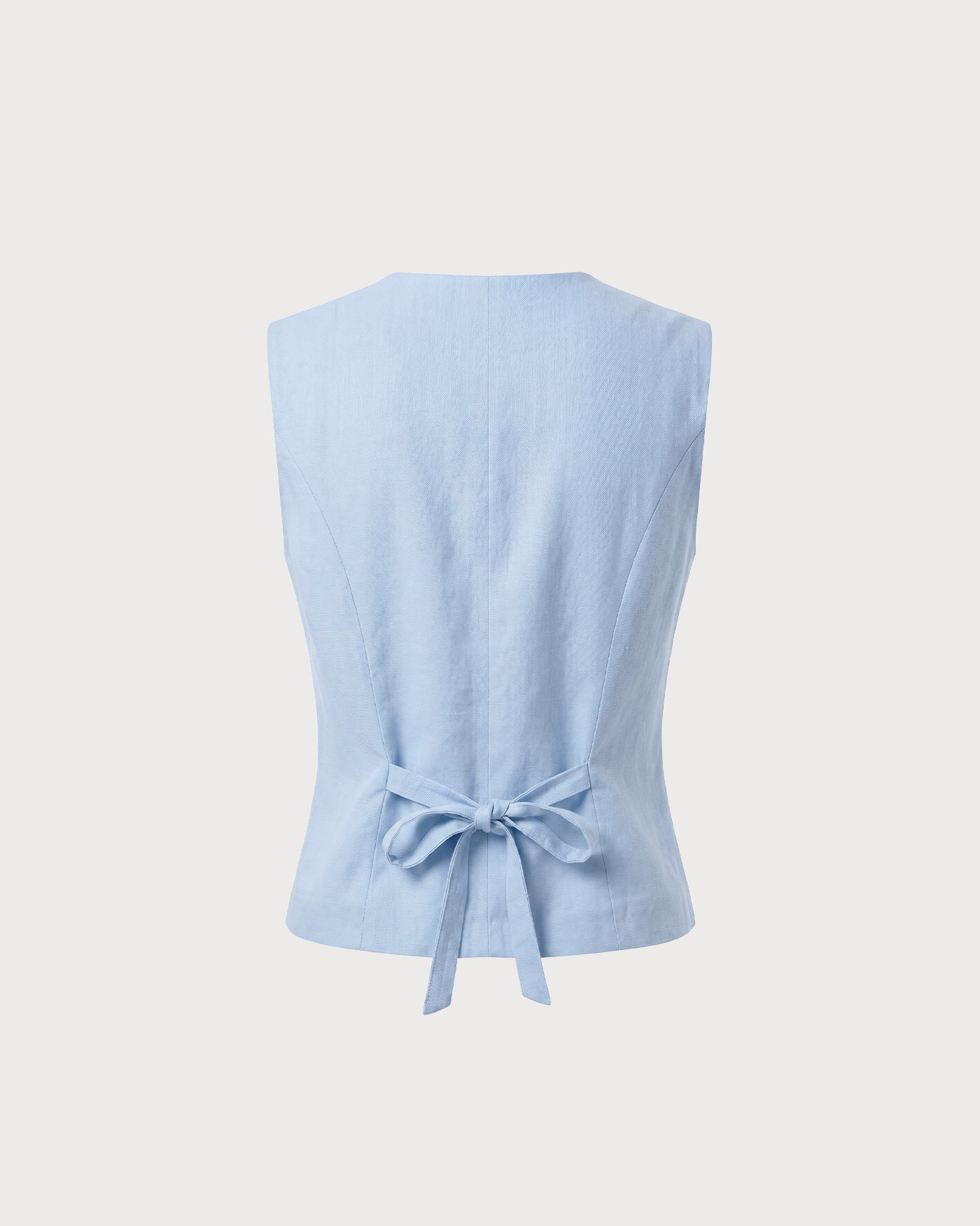 Blue Single Breasted Pockets Vest - Image 9