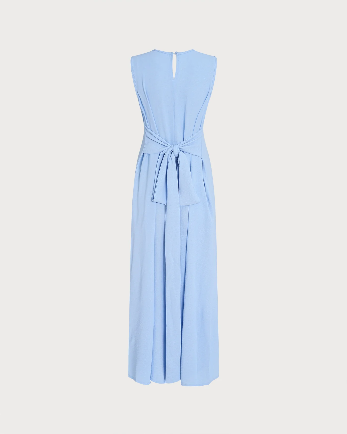 Blue Sleeveless Round Neck Tunic Maxi Dress - Image 7
