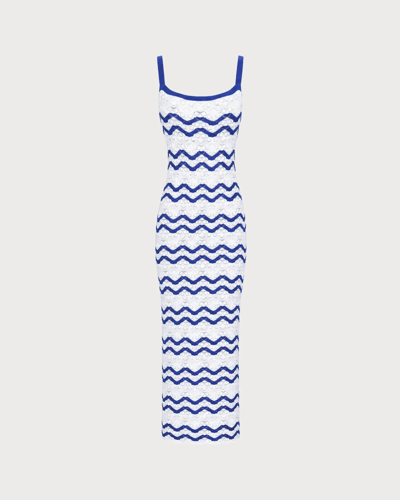 Blue Striped Textured Beach Dress - Image 5