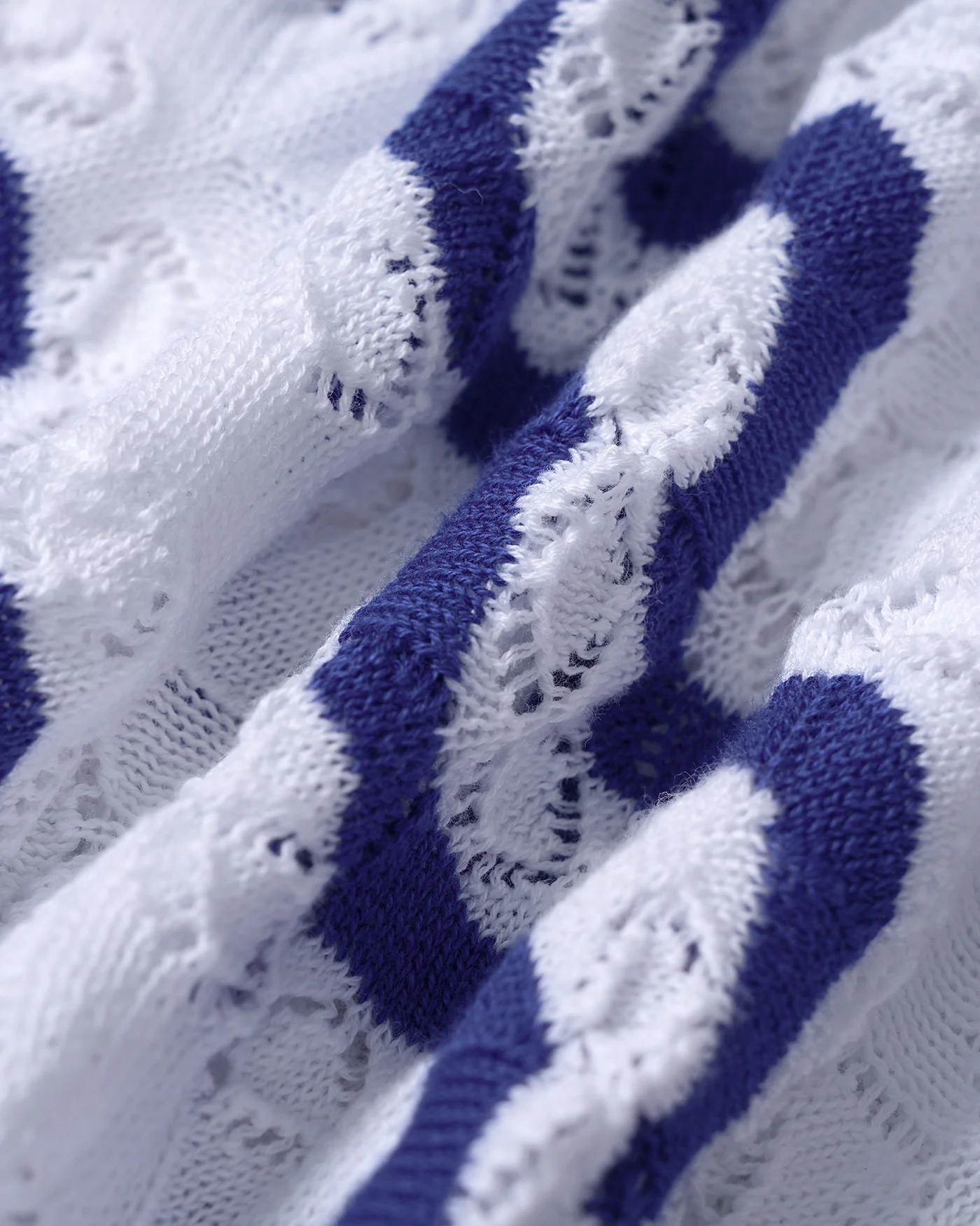 Blue Striped Textured Beach Dress - Image 7
