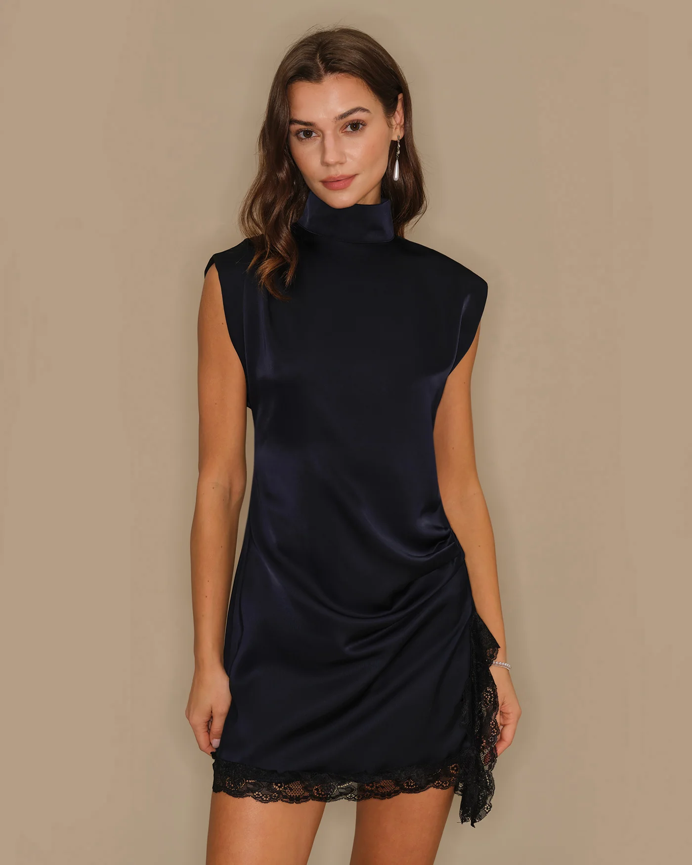 Blue Turtle Lace Tunic Mini Dress
