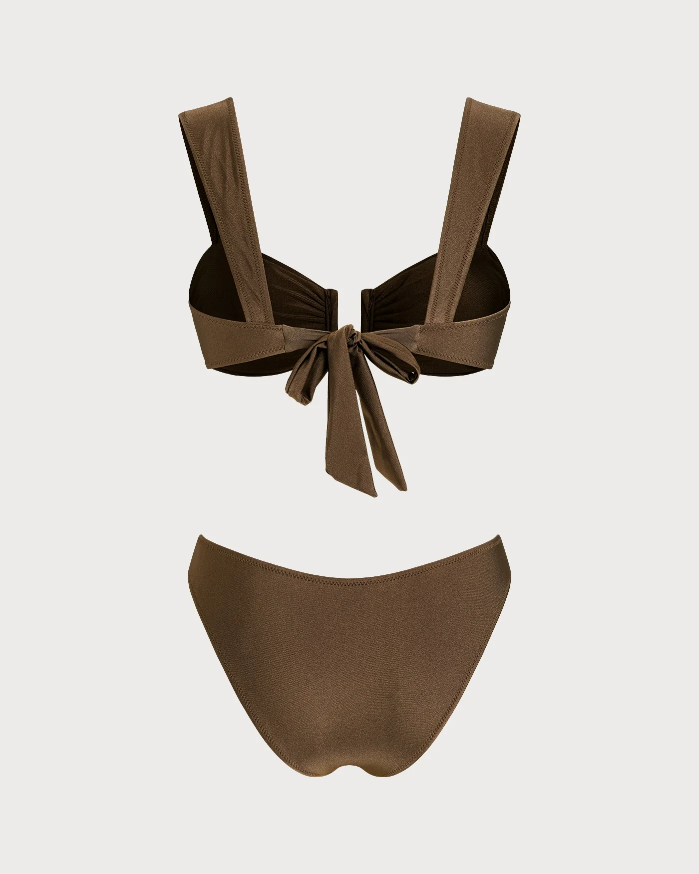 Brown Cut Out Drawstring Bikini Set - Image 7