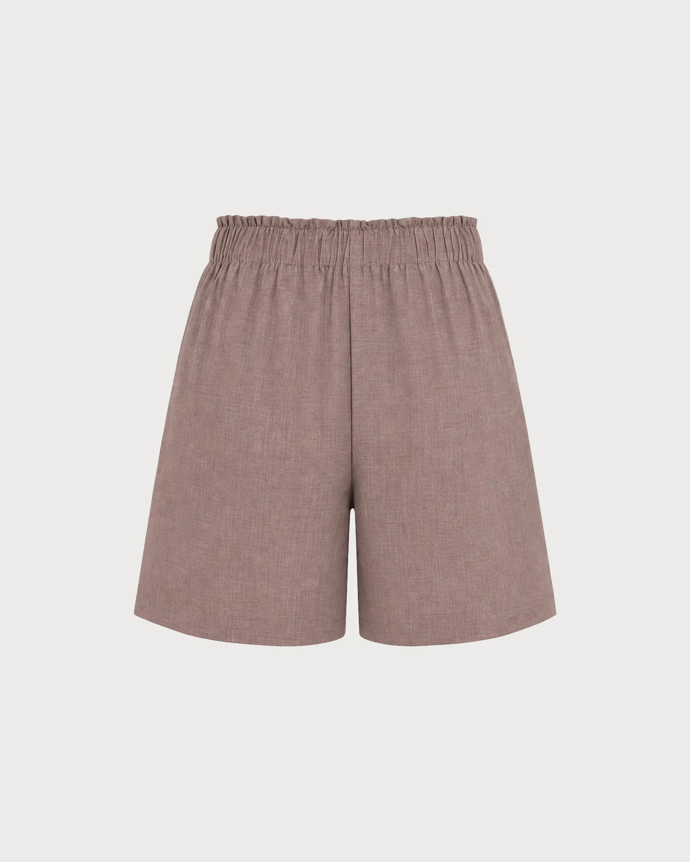 Brown Elastic Waist Pockets Shorts - Image 6