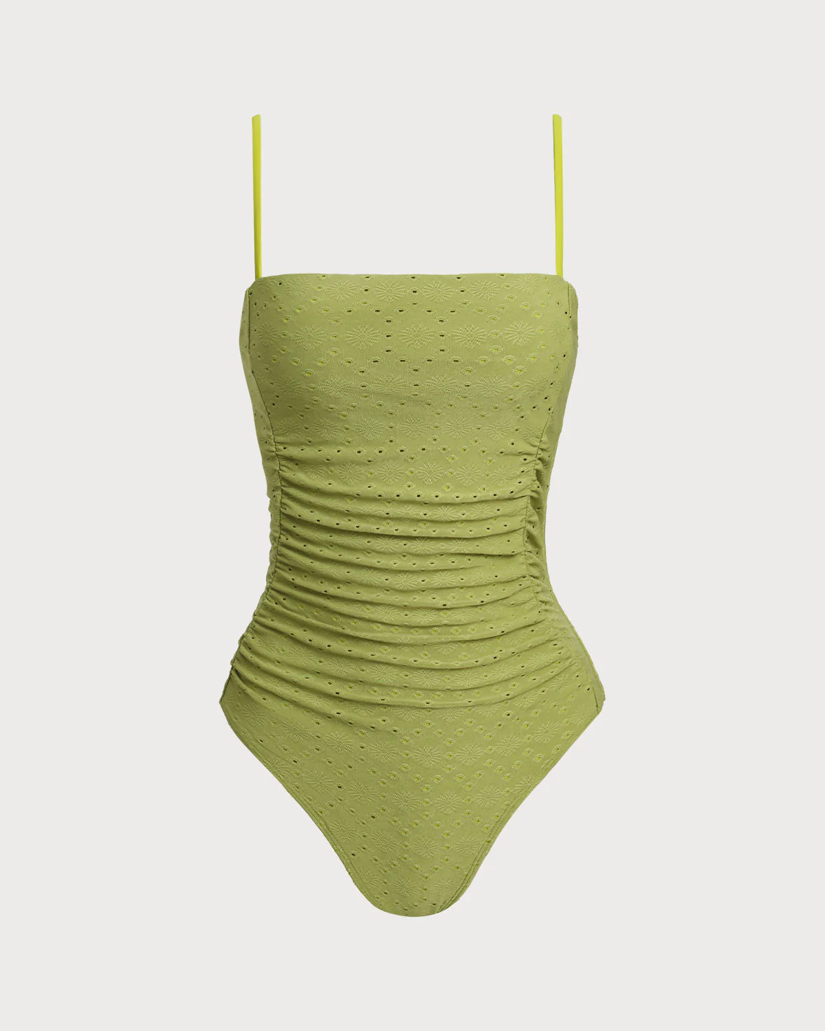 Green Jacquard Bralette One Piece Swimwear - Image 2