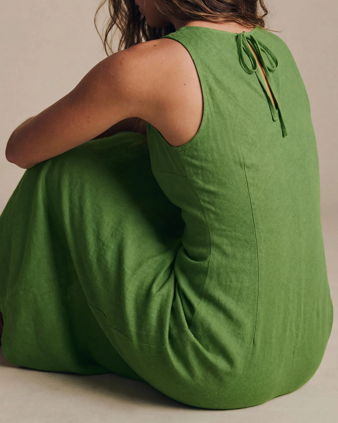 Green Round Neck Tunic Maxi Dress - Image 5
