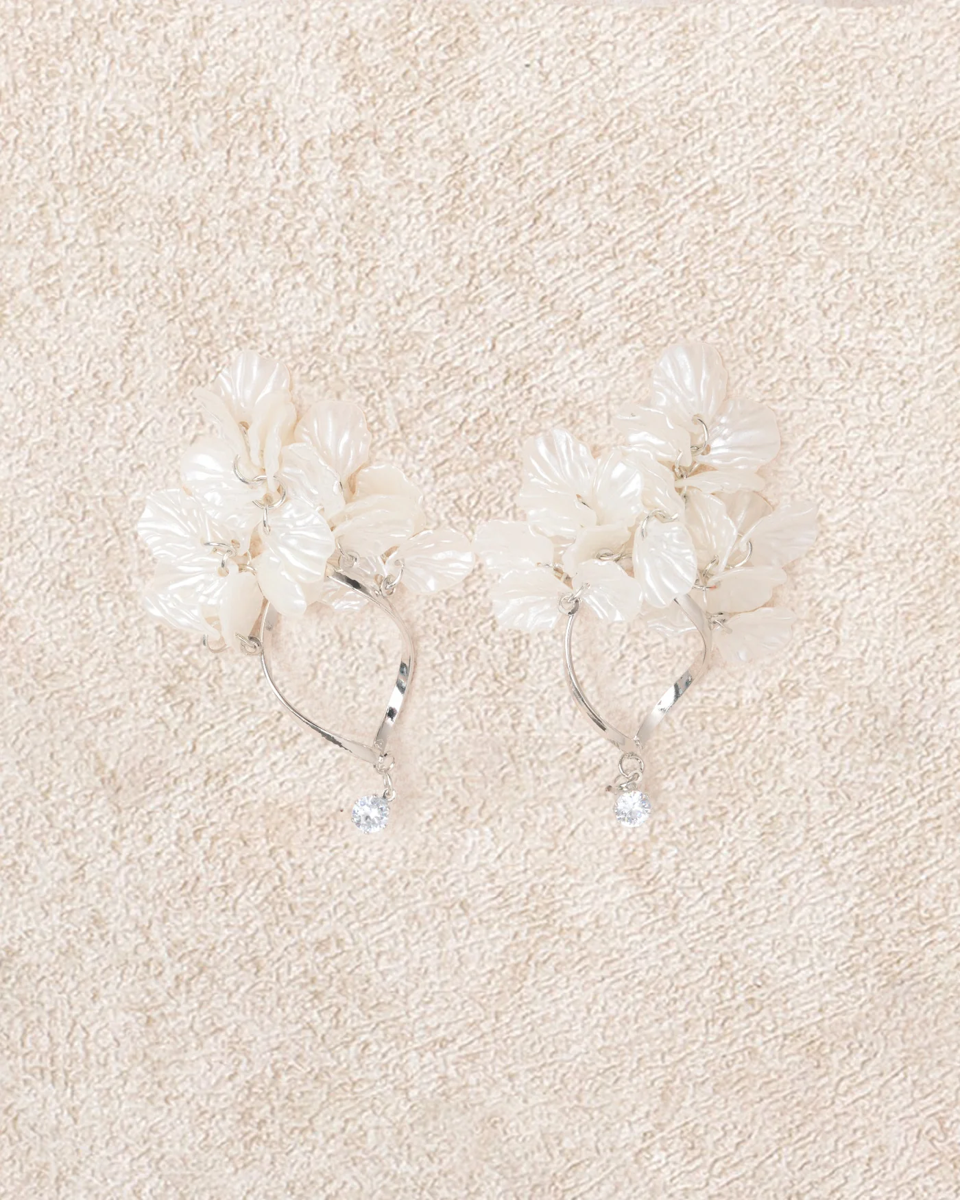 Off White Alloy Earrings
