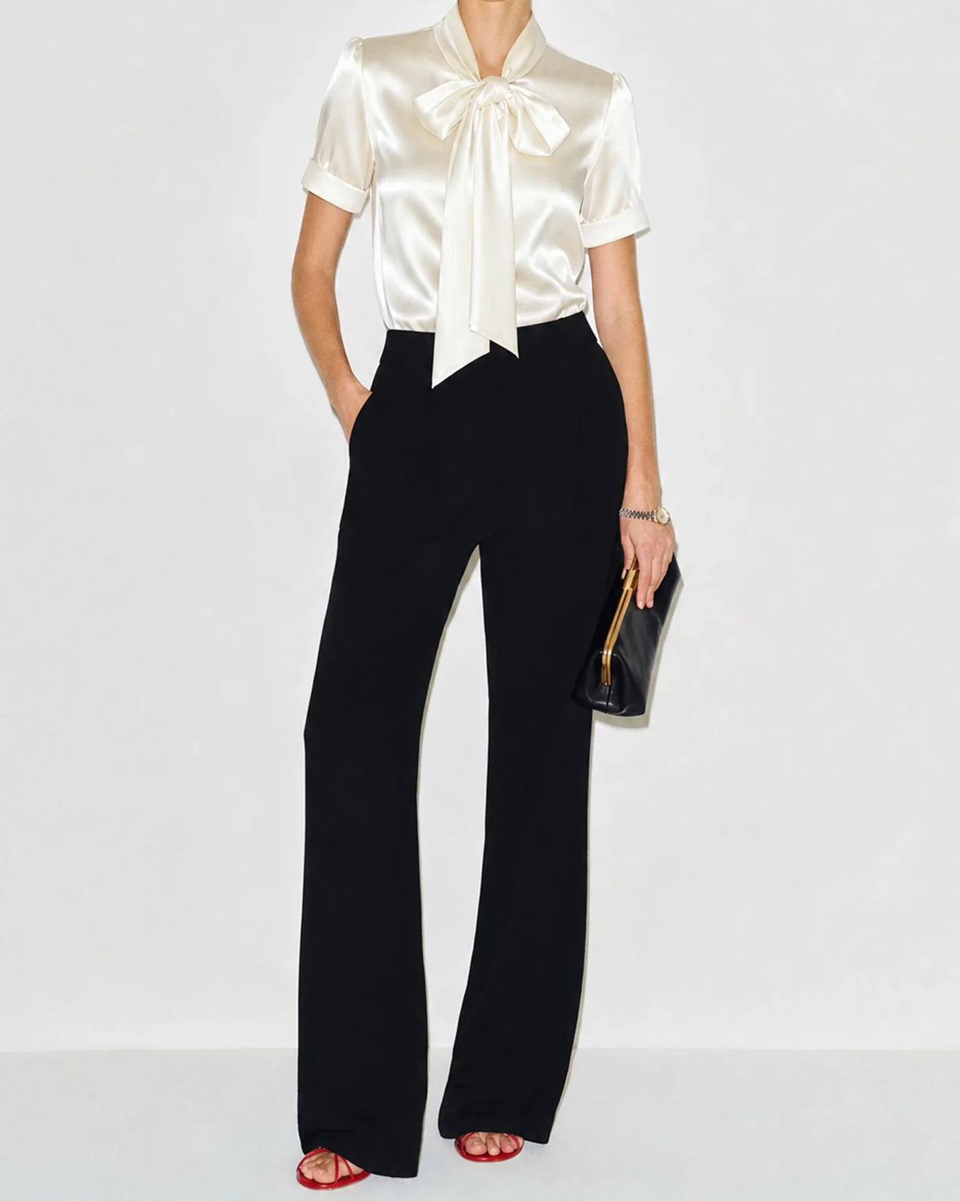 Off White Turtle Tie Regular Sleeve Shirt - Image 3