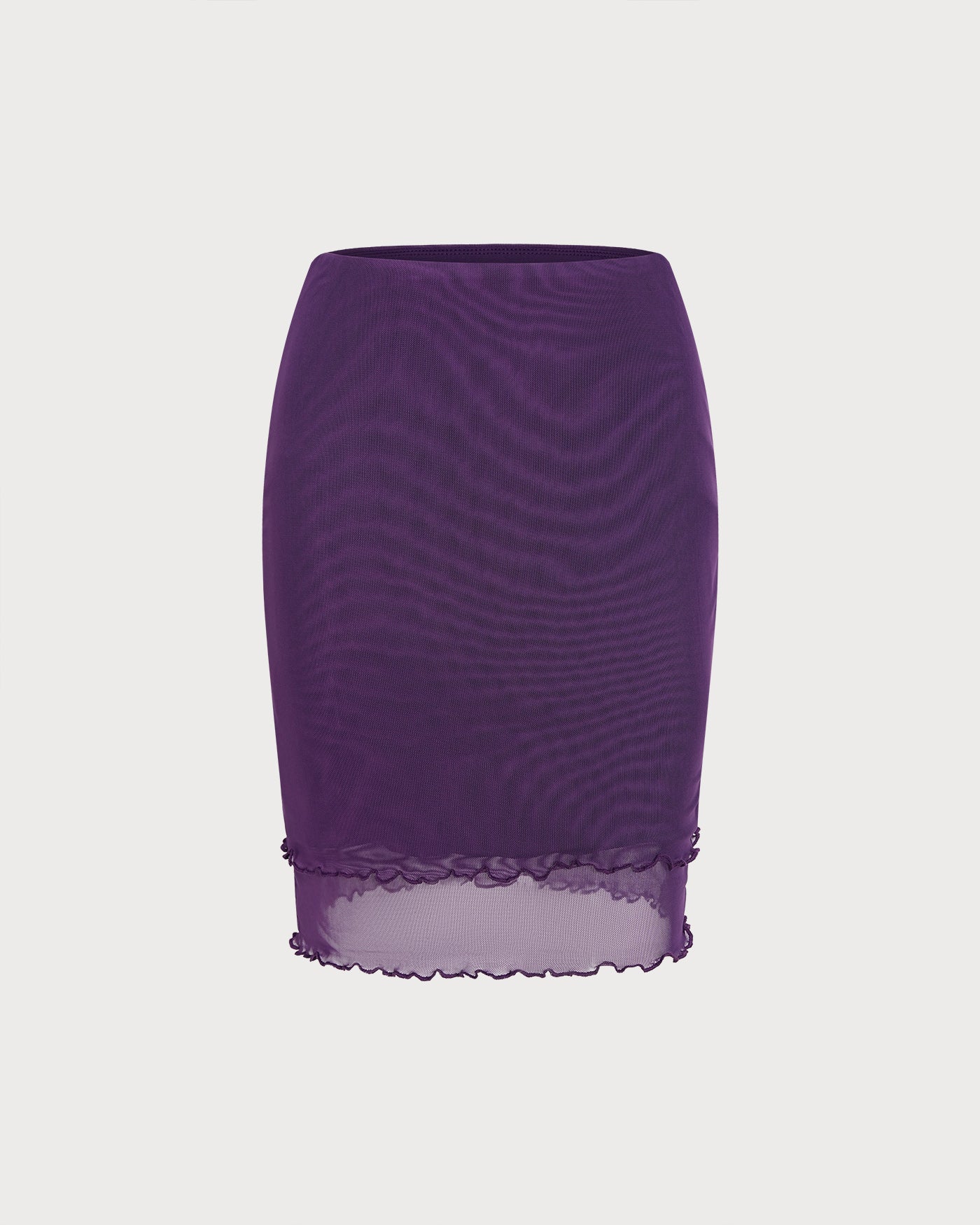 Purple Elastic Waist Straight Skirt - Image 5