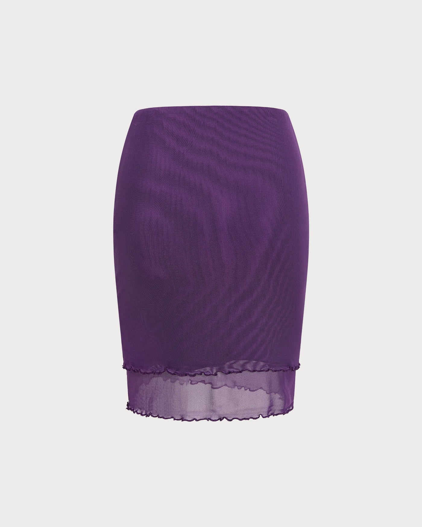 Purple Elastic Waist Straight Skirt - Image 6
