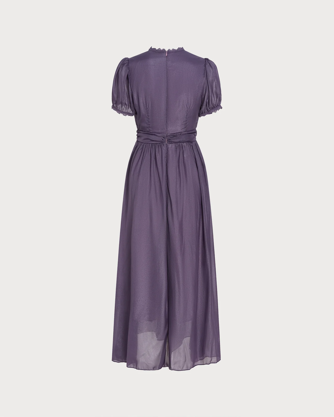 Purple Puffed Sleeve Tunic Maxi Dress - Image 6