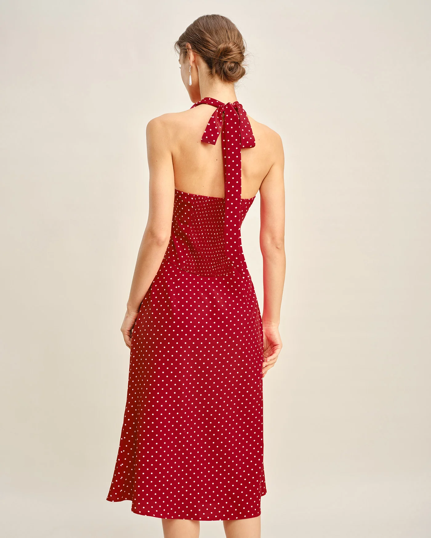 Red Halter Polka Dot Cami Top - Image 5