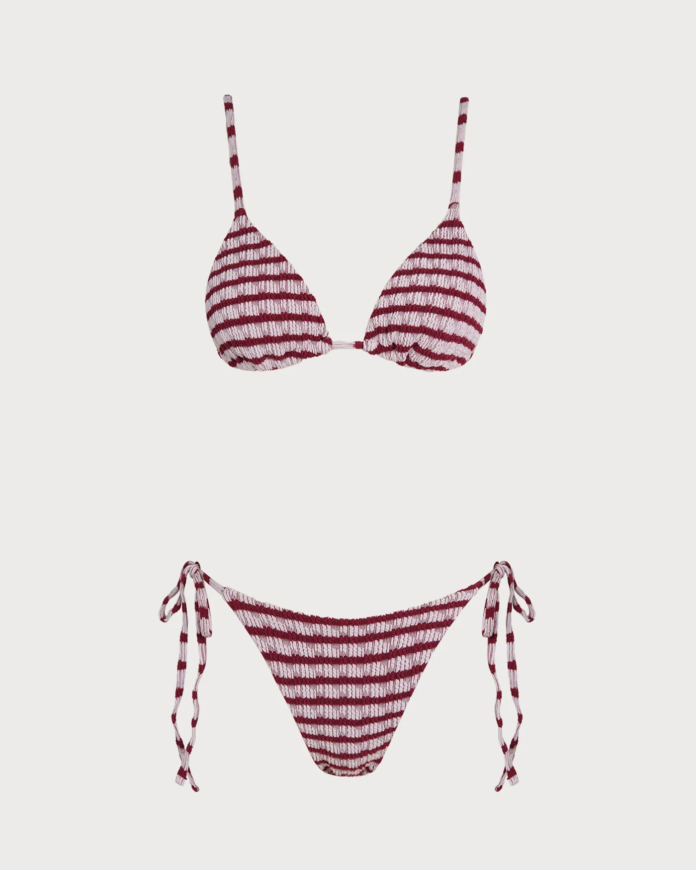 Red Striped Triangle Bikini Set - Image 2