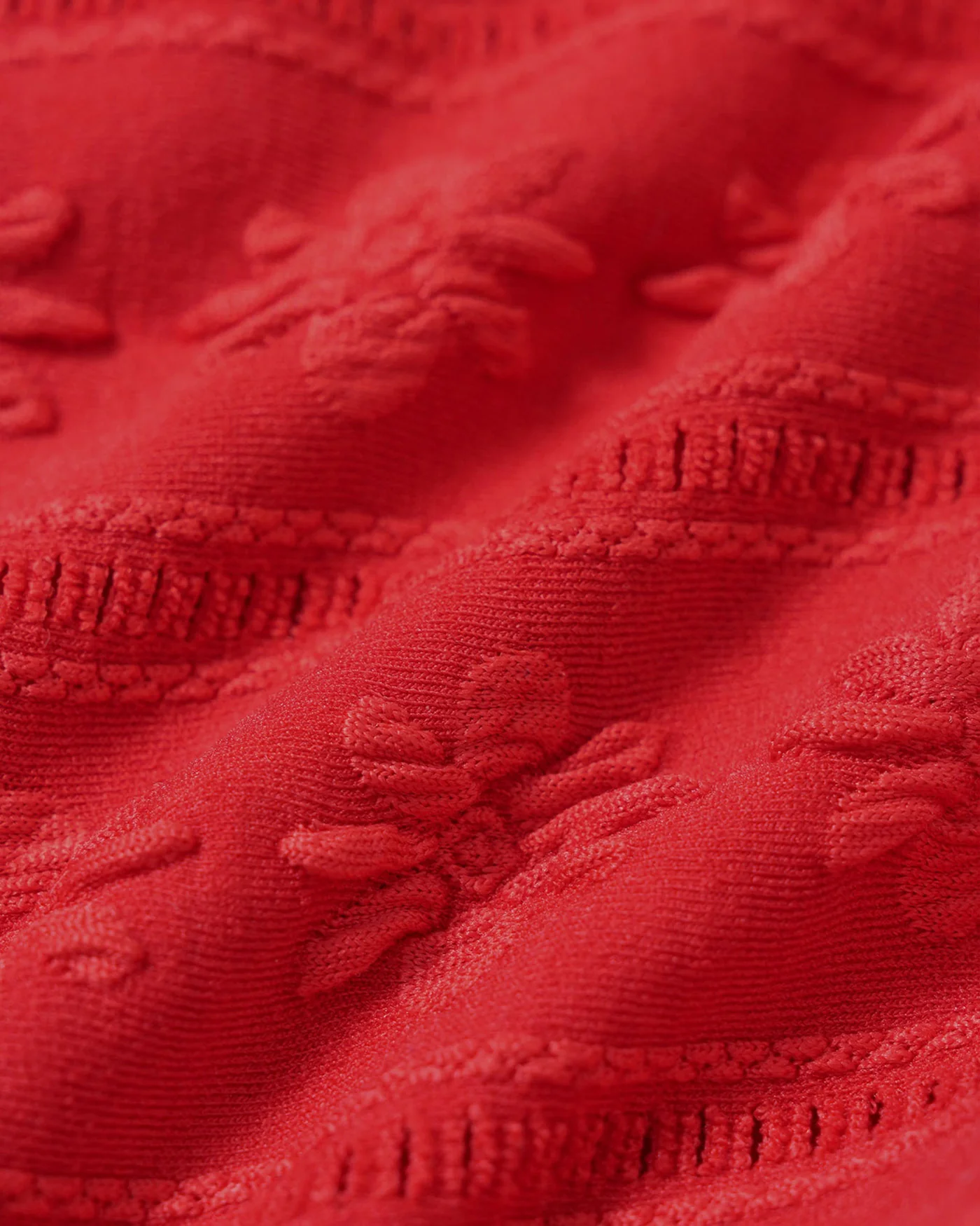 Red U Neck Textured Bikini Set - Image 8
