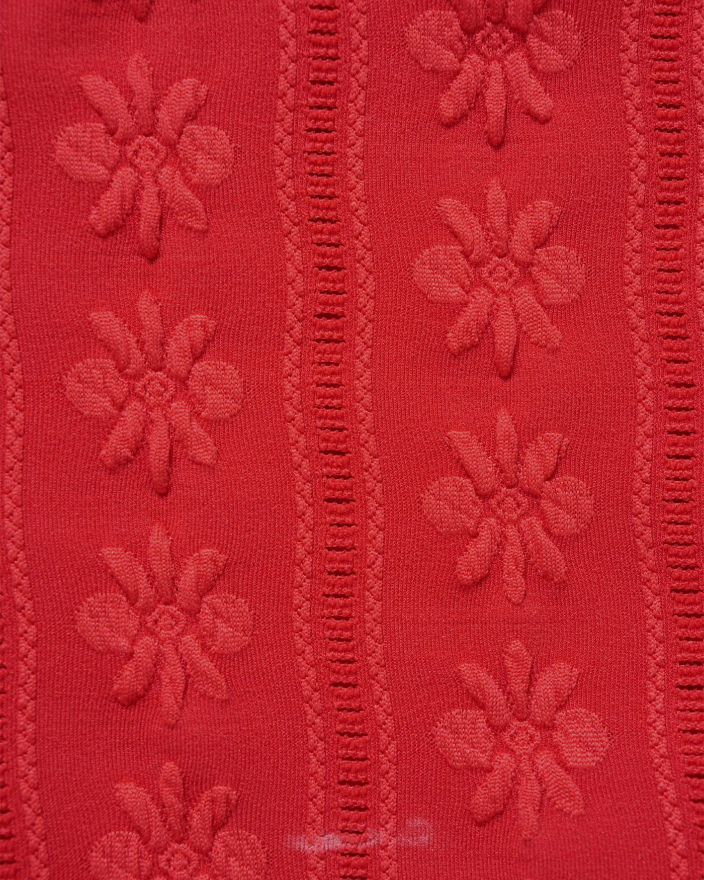 Red U Neck Textured Bikini Set - Image 9