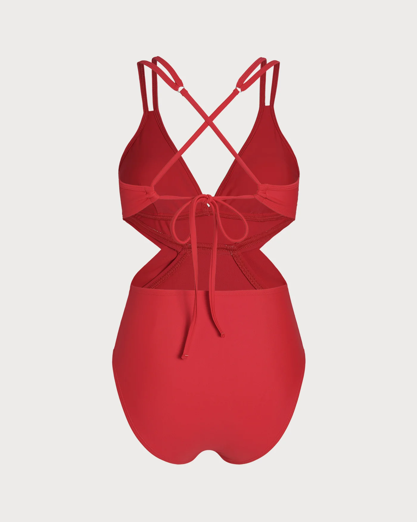 Red V Neck Bralette One Piece - Image 7