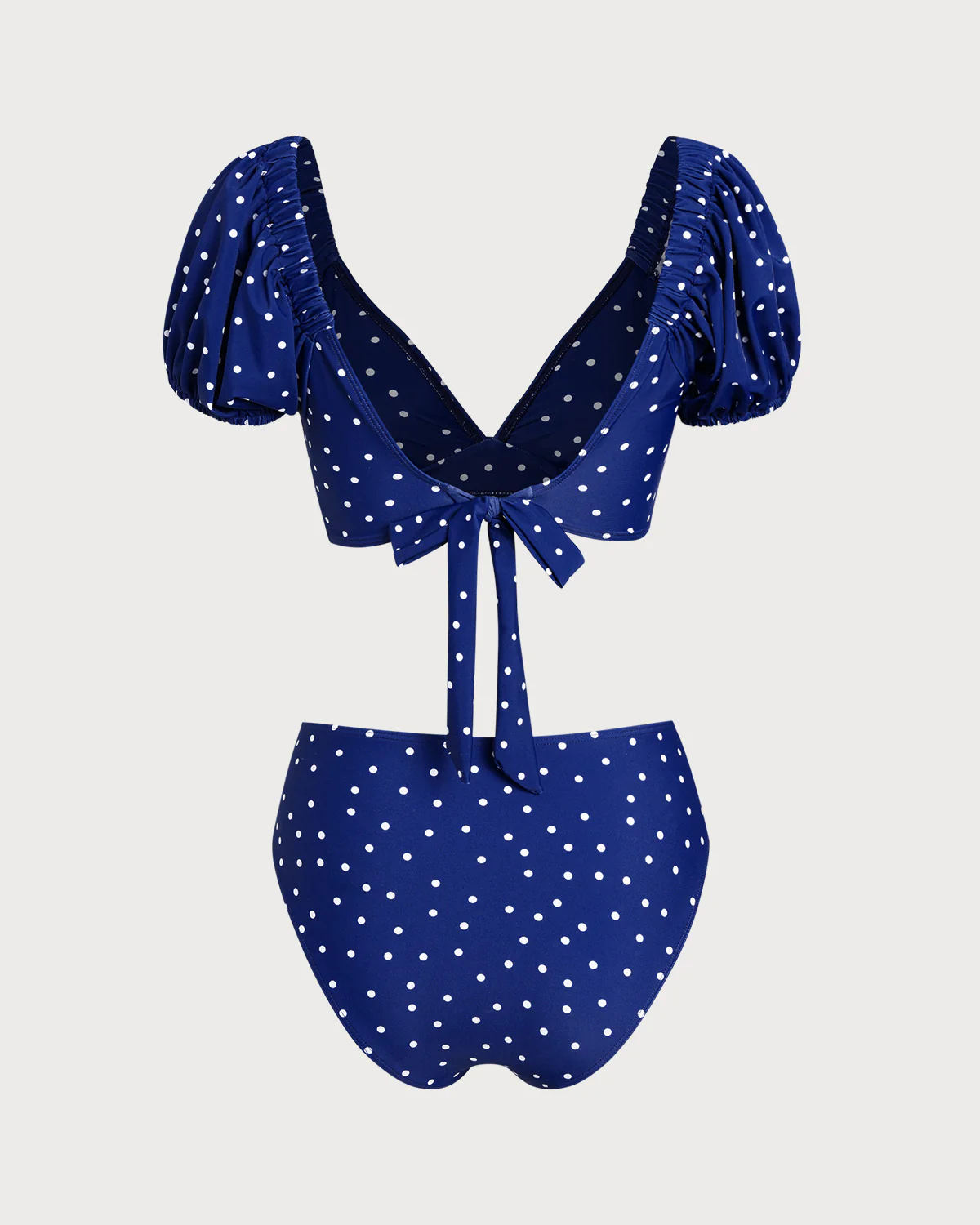 Royal Blue Polka Dot Bikini Set - Image 5