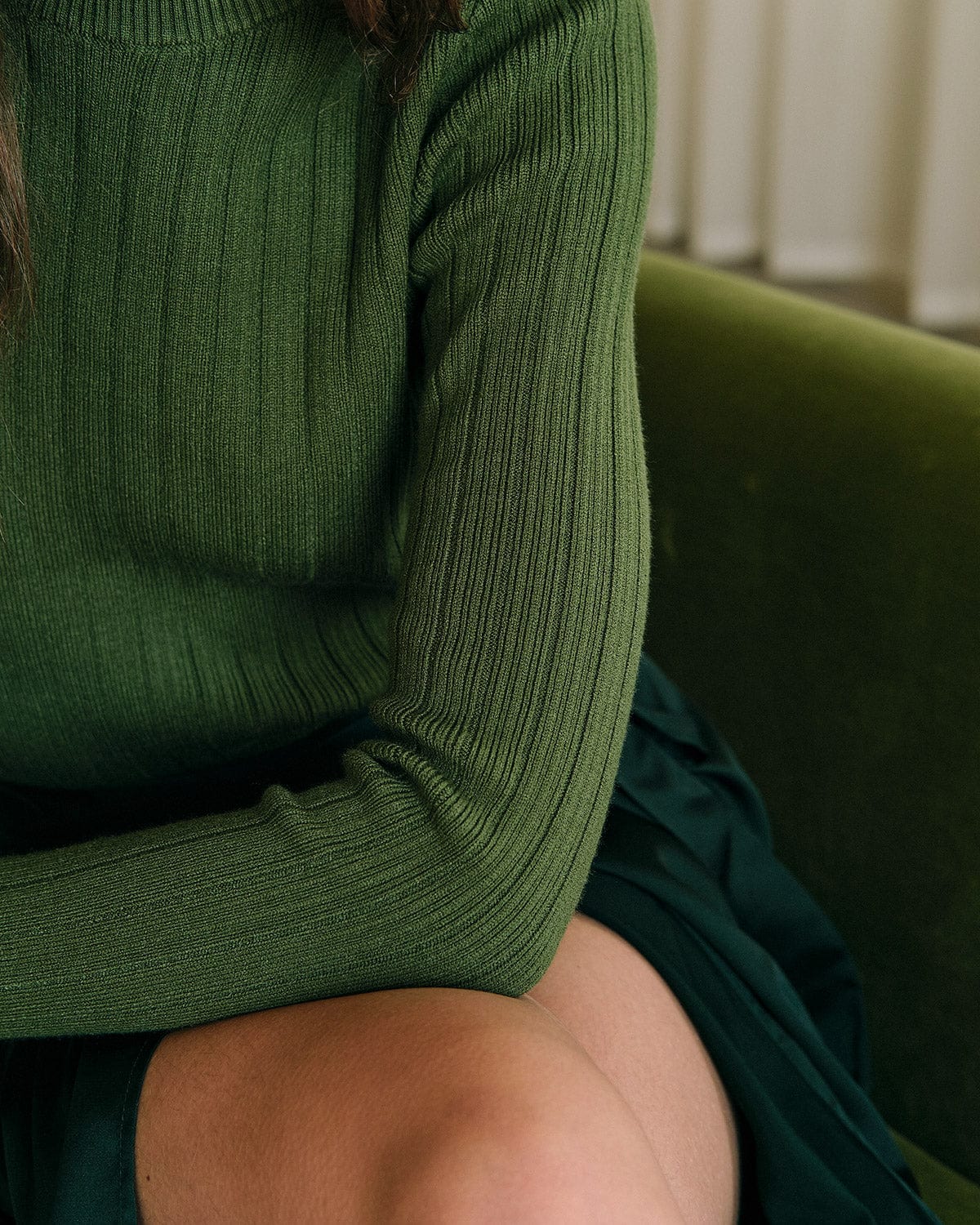 The Round Neck Ribbed Knit Sweater - Image 2