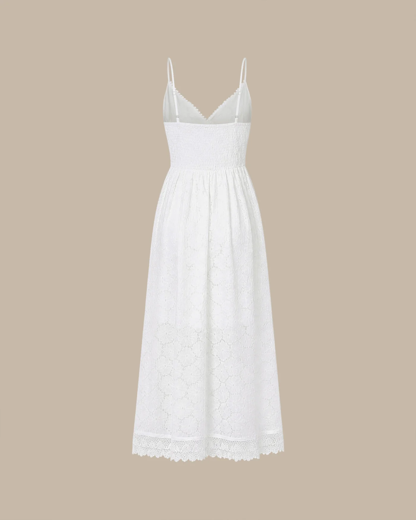 White Textured Cut Out Slip Maxi Dress - Image 7