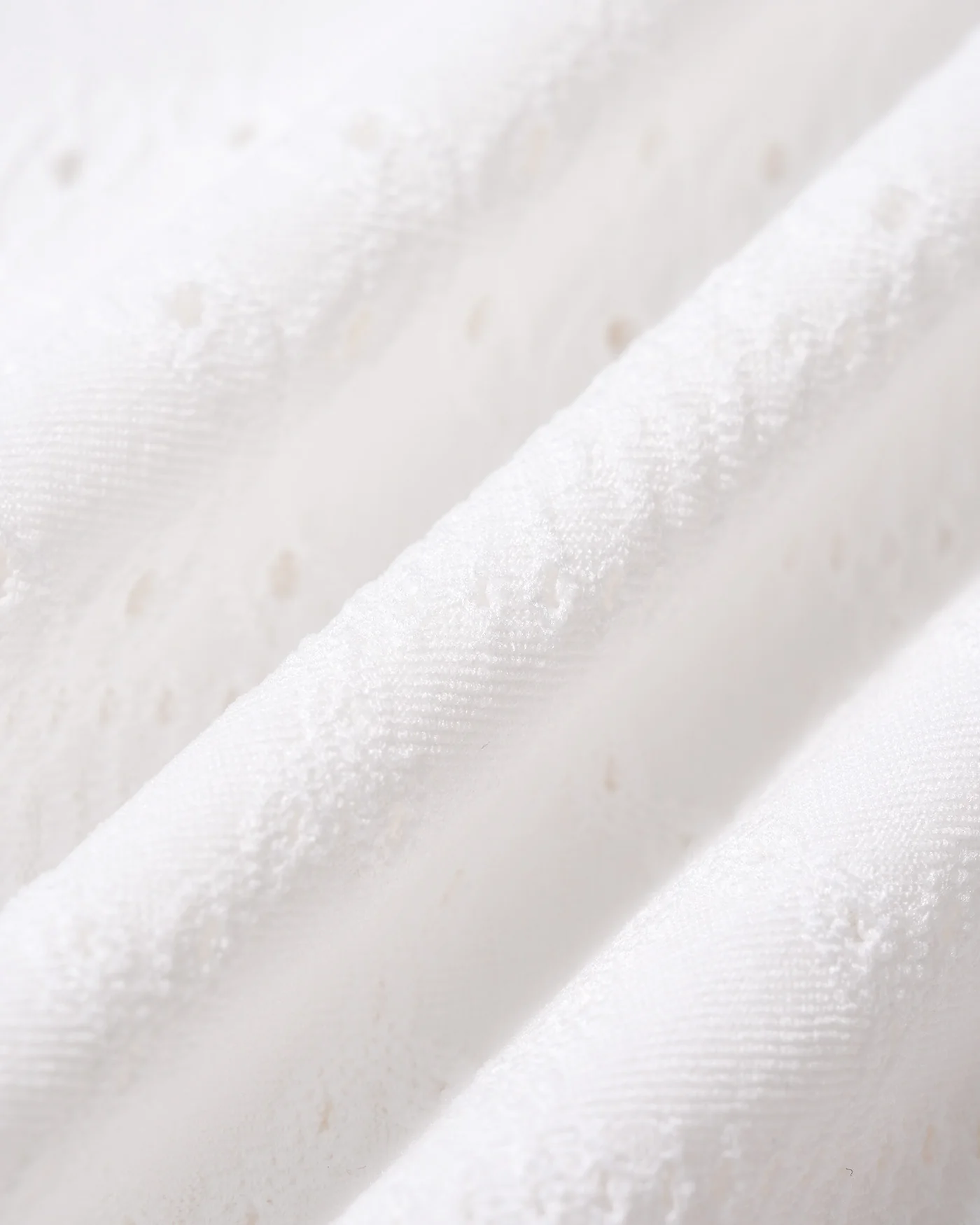 White V Neck Textured Cut Out Tee - Image 8
