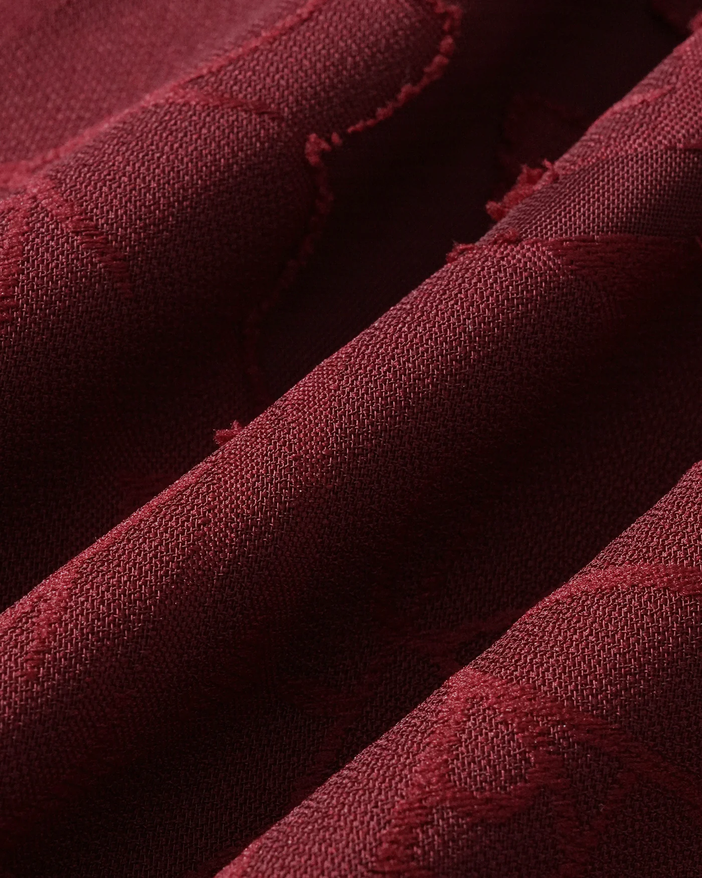 Wine Red Square Neck Jacquard Mini Dress - Image 8