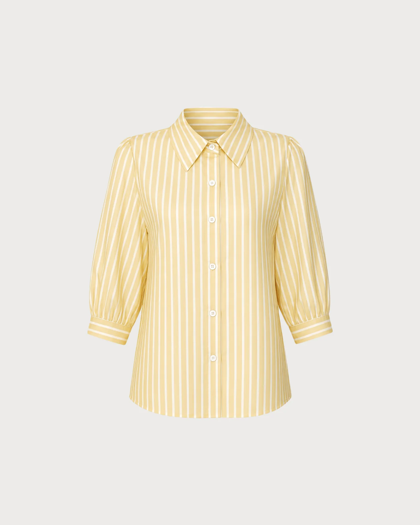 Yellow Collar Button Striped Shirt - Image 6