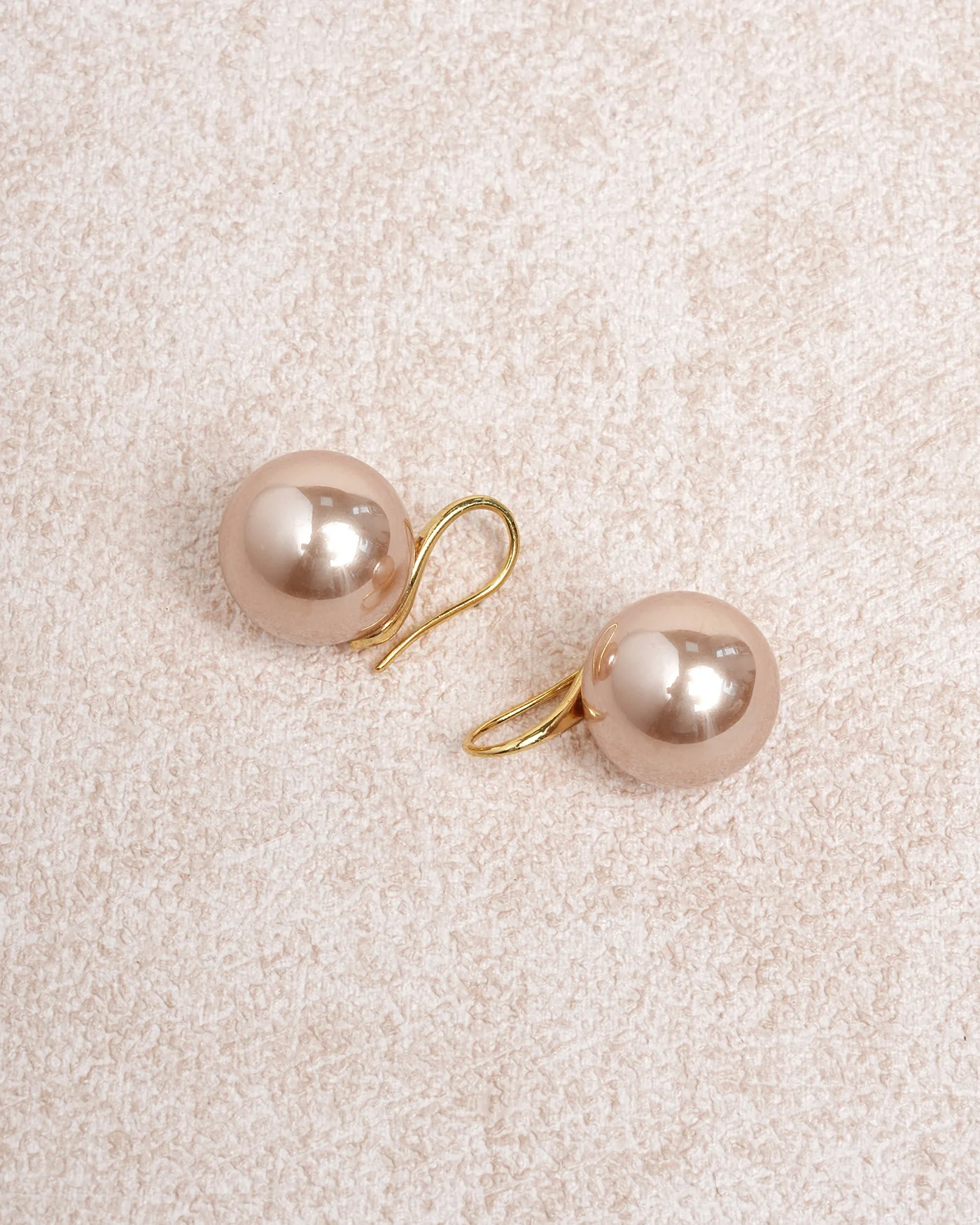 Yellow Faux Pearl Earrings - Image 2