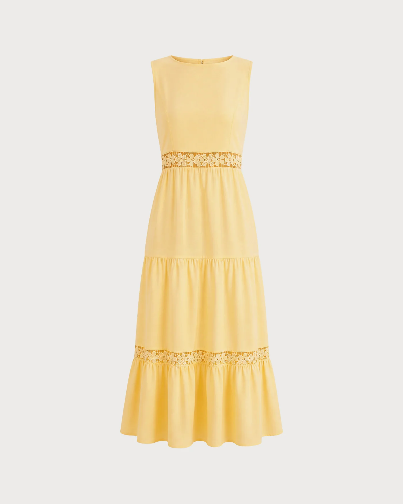 Yellow Sleeveless Shirred Tunic Maxi Dress - Image 6