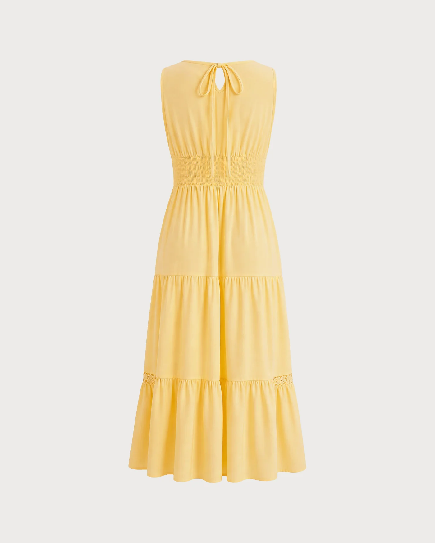 Yellow Sleeveless Shirred Tunic Maxi Dress - Image 7